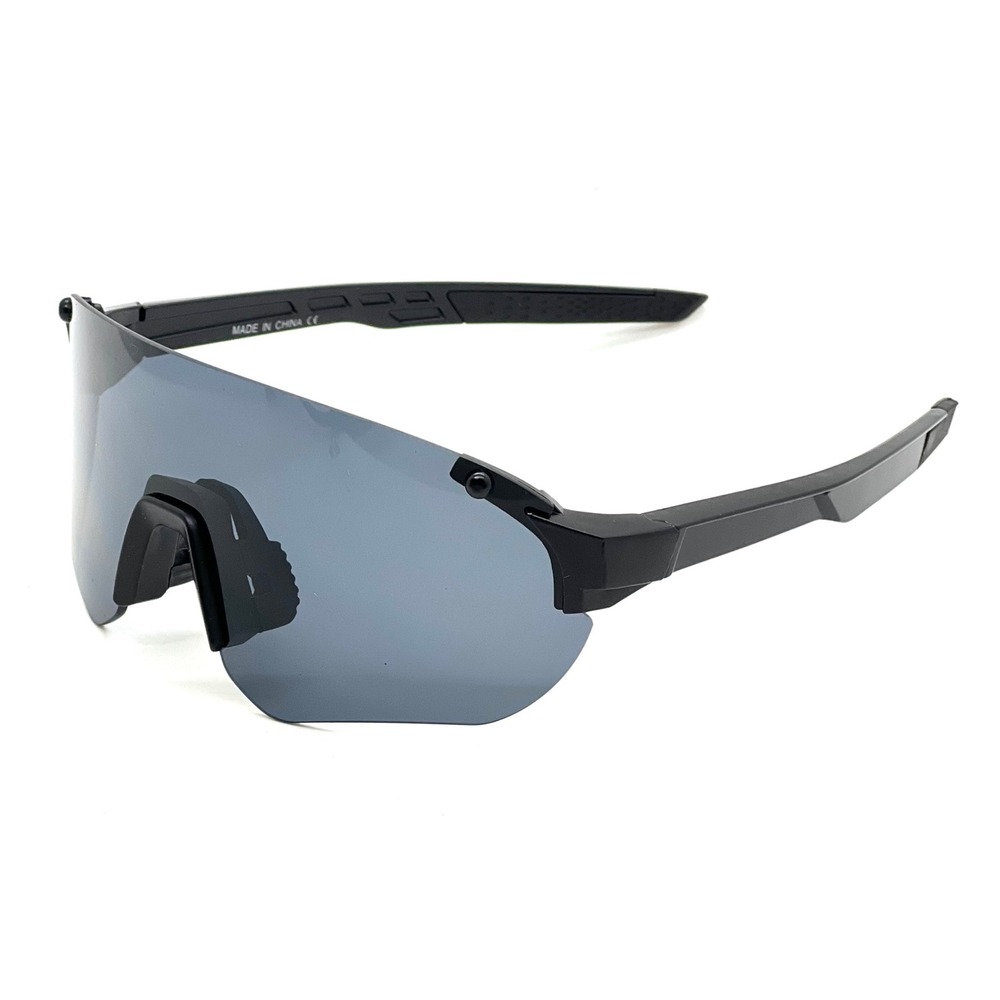 Women Black Shield Wrap Sunglasses Sporty Rimless Performance Eyewear Tech Gafas - Picture 6 of 11